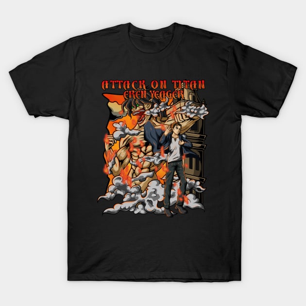 Eren Yeager & War Titan Attack on Titan T-Shirt by Paradox Studio